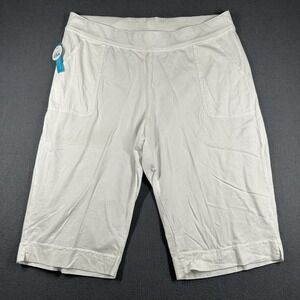 Fresh Produce Key Largo Pedal Pusher Shorts Womens XXL White Cotton Bermuda USA